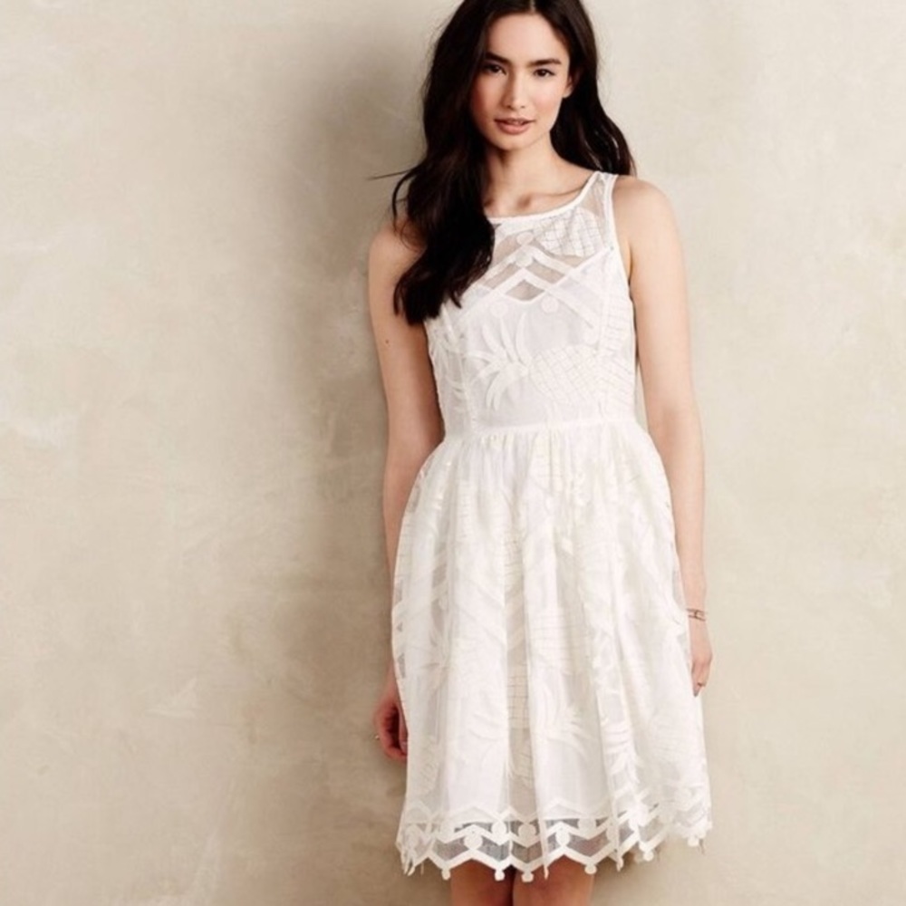 Anthropologie Lace White Pina dress